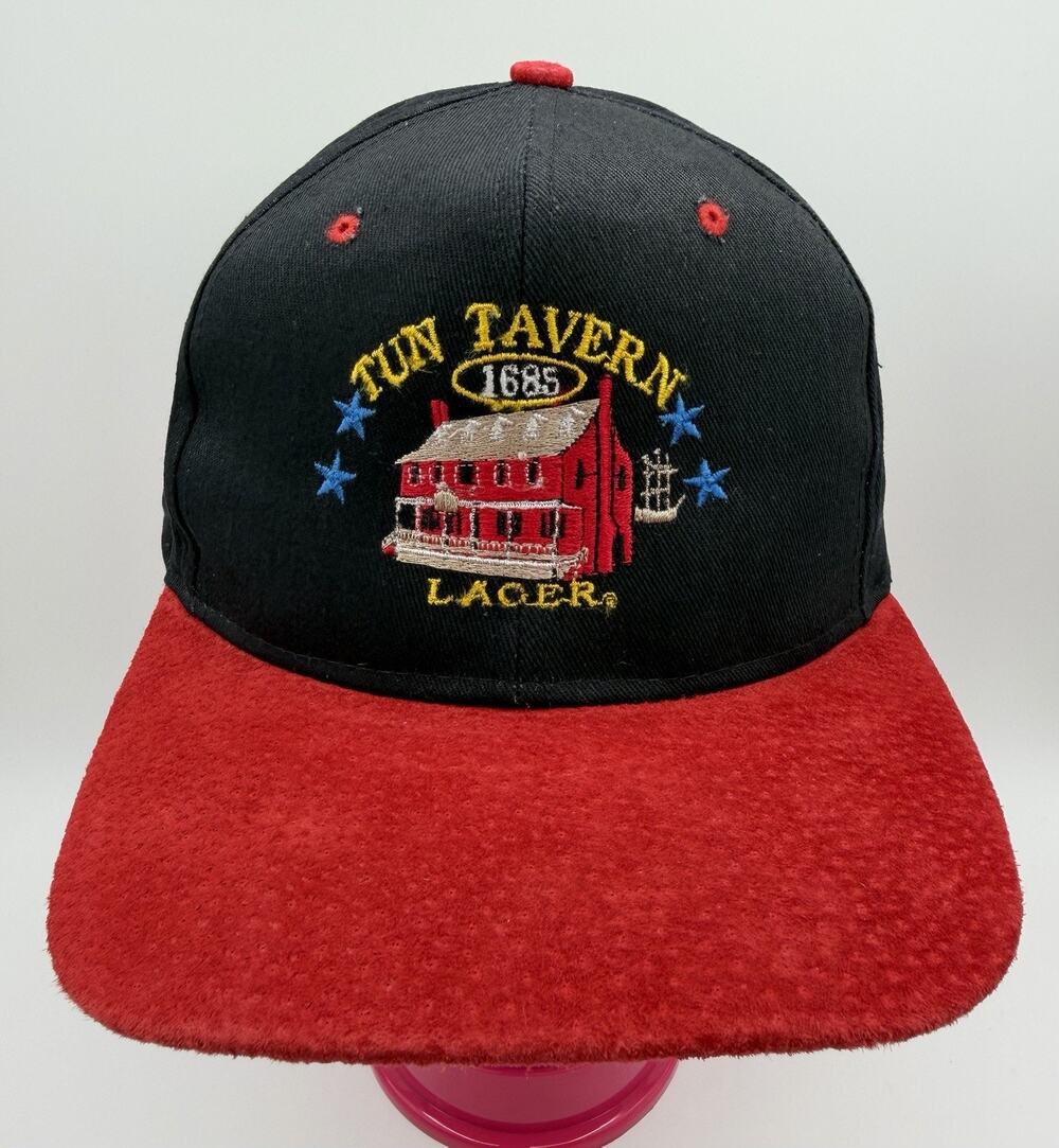 USMC Tun Tavern 1685 Lager Hat Embroidered Logo Hat Vtg KC Suade Brim
